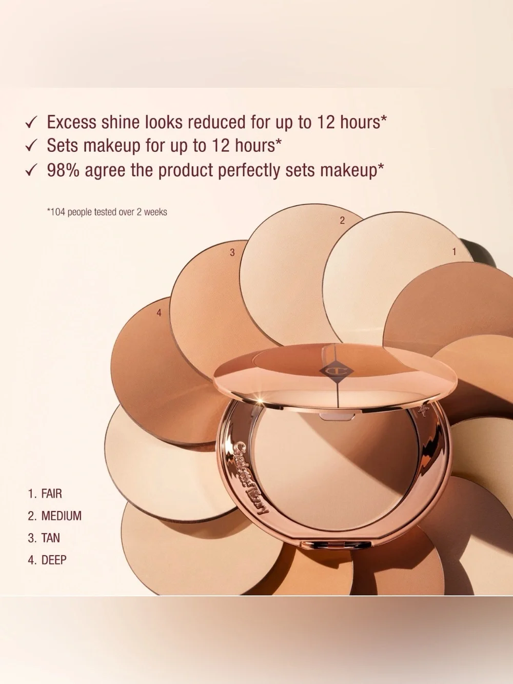 CHARLOTTE TILBURY Airbrush Flawless Finish Refillable Blurring Fair 1 NIB